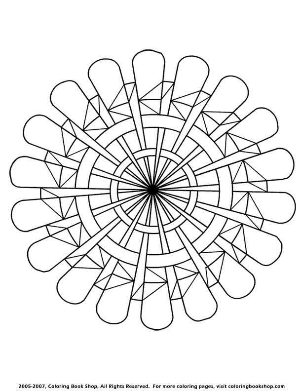 Flower mandala abstract coloring page