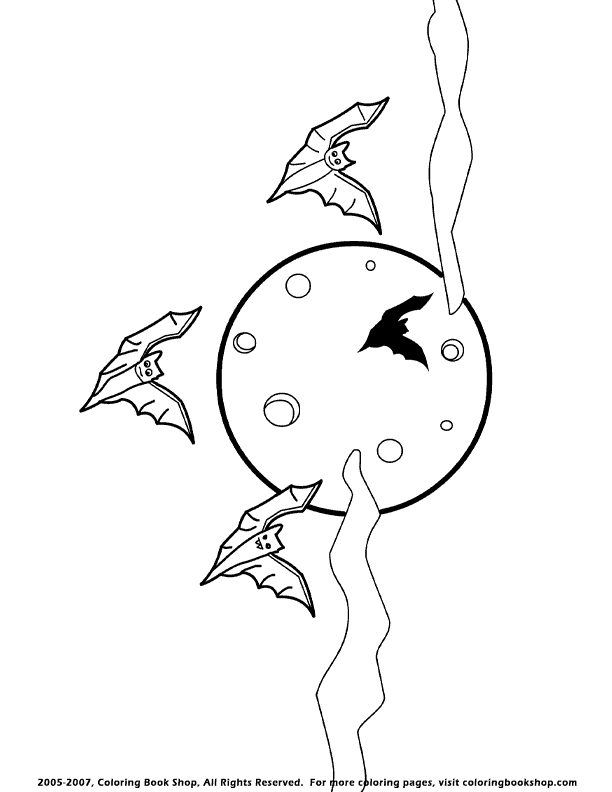 Bats coloring page, halloween printable