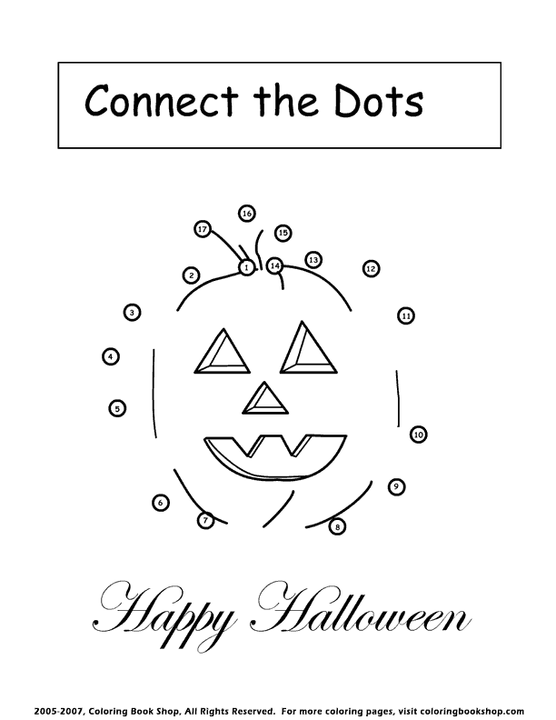 connect the dots, coloring page, halloween printable, pumpkin