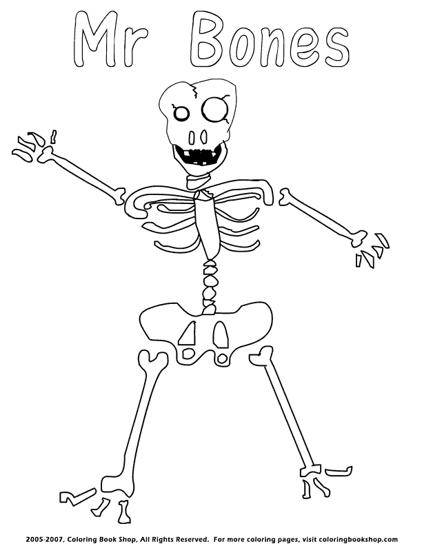 skeleton coloring page, printable