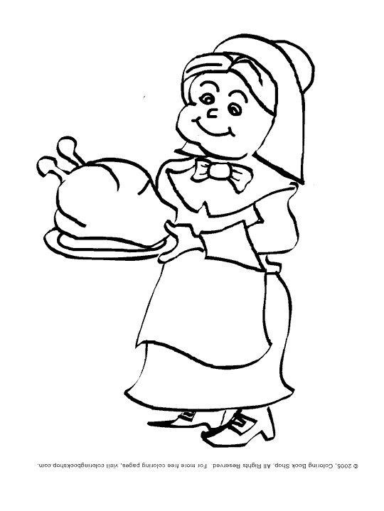 piligrim coloring page, pilgrim with turkey, coloring page, t hanksgiving