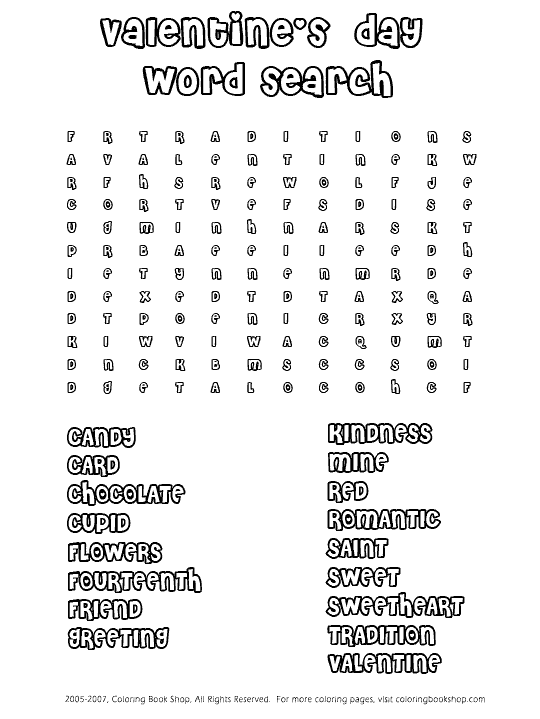 vday word search